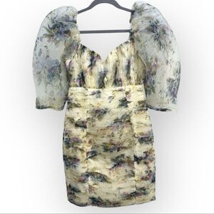 ASOS Design Puff Sleeve Floral Mini Dress  Size 2